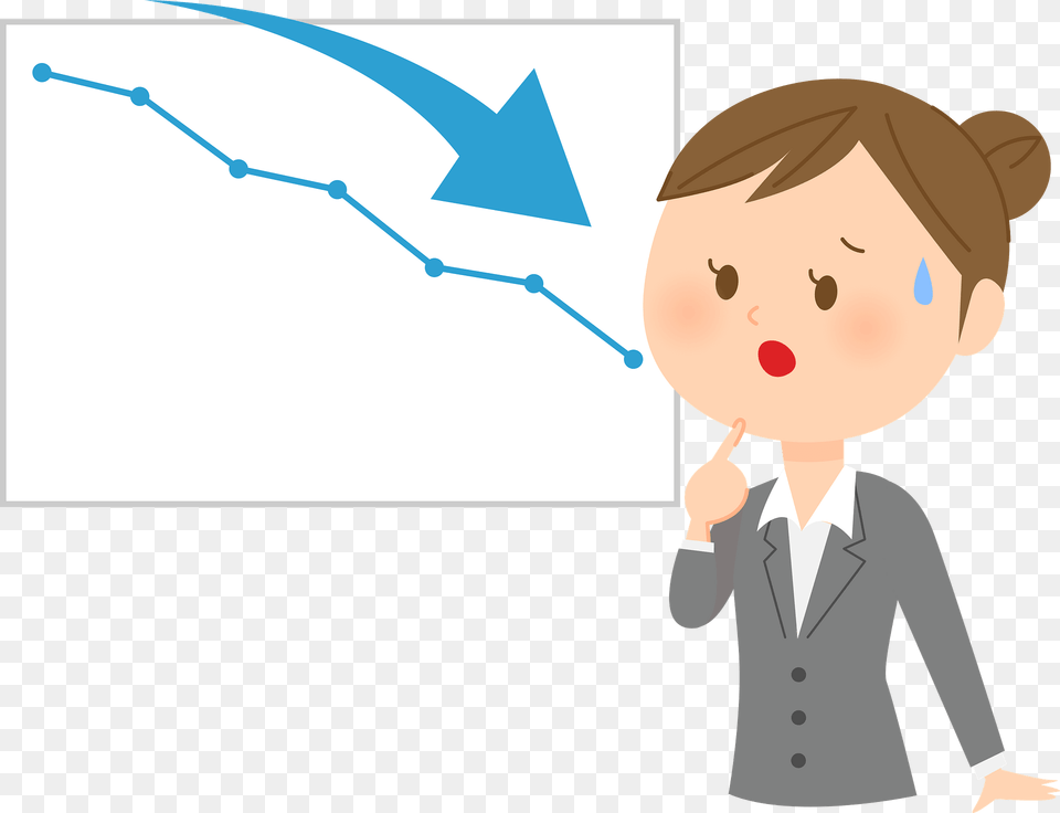 Leanne Businesswoman Is Presenting A Descending Graph Clipart, Baby, Person, Face, Head Free Png Download