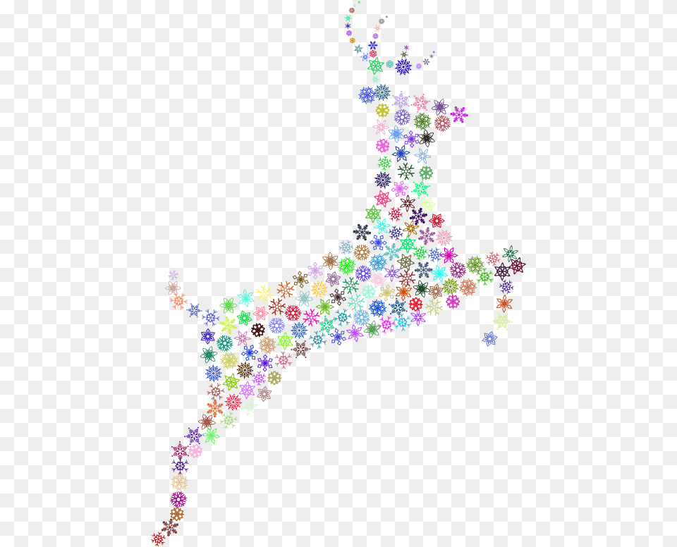 Leaping Deer Snowflakes Prismatic Creative Arts, Art, Graphics, Pattern, Accessories Png Image