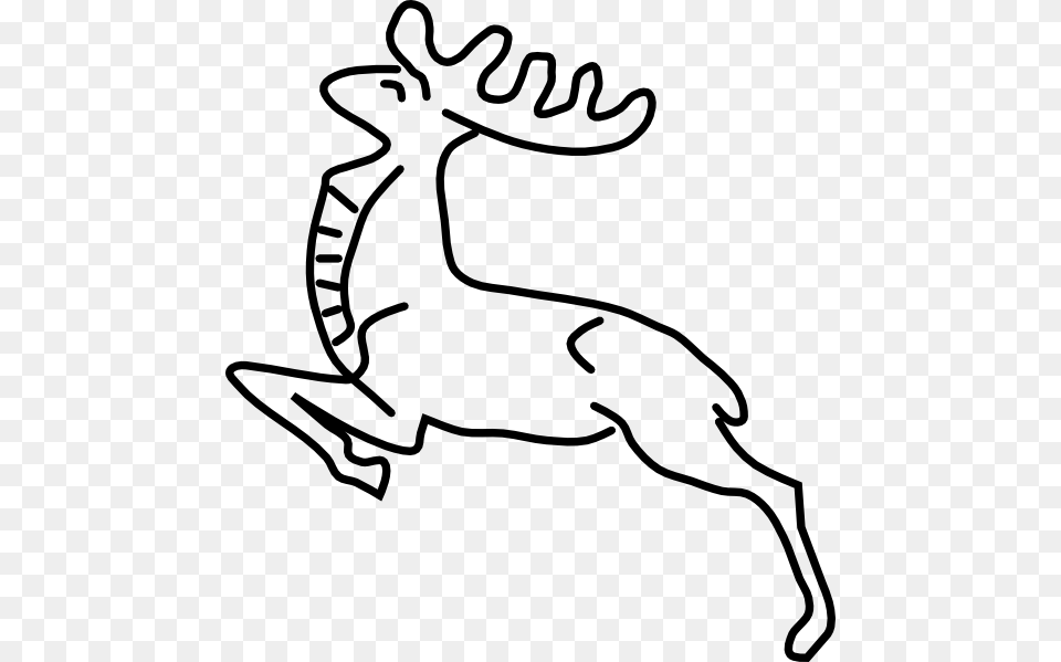Leaping Deer Svg Clip Arts Outline Animals Leaping, Stencil, Animal, Mammal, Wildlife Free Png