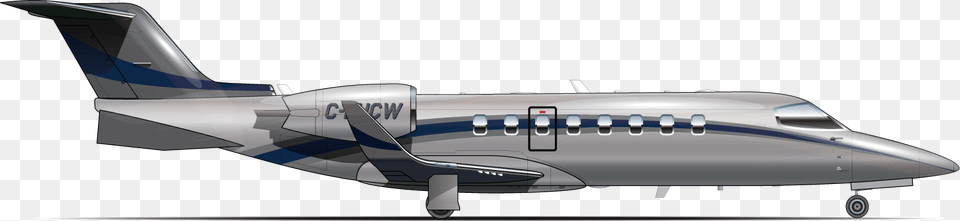 Learjet Learjet 45 Side, Aircraft, Airliner, Airplane, Transportation Free Transparent Png