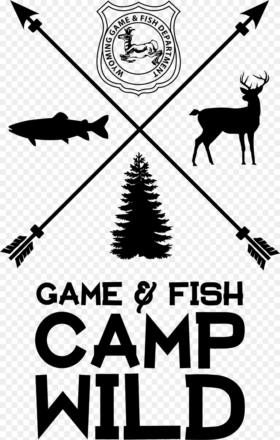 Learn About All Things Wild At Game And Fish Summer Pine Tree Silhouette, Gray Png
