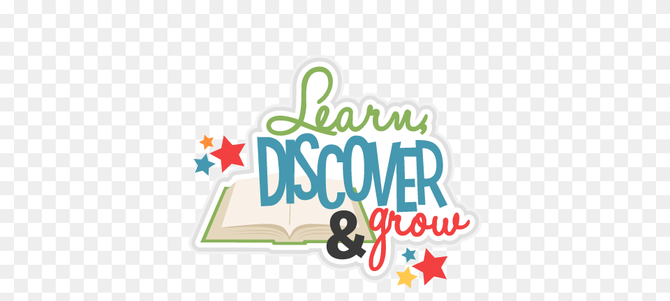 Learn Discover Grow Title Scrapbook Cute Clipart, Person, People, Weapon, Text Free Transparent Png