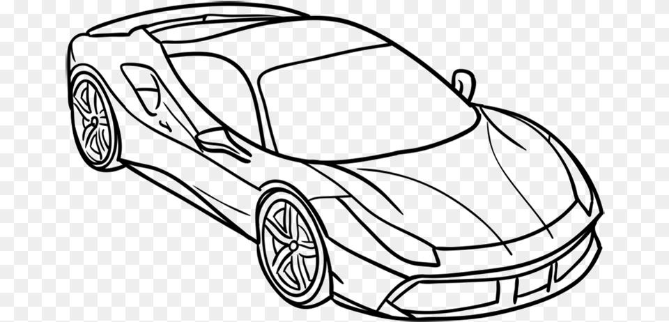 Learn Easy To Draw Ferrari 488 Gtb Step Lamborghini Gallardo, Art, Cad Diagram, Diagram, Drawing Free Png Download