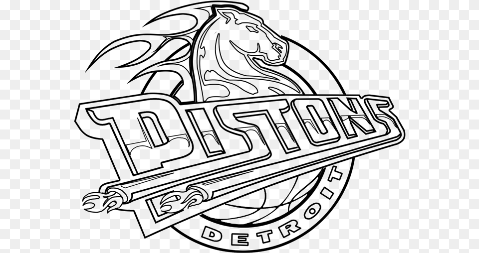 Learn How To Draw Detroit Pistons Line Art, Logo, Emblem, Symbol, Badge Png
