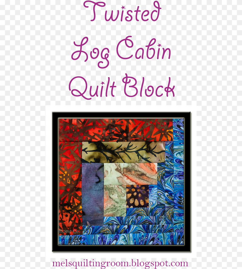 Learn How To Make A Twisted Log Cabin Quilt Block With Quilt, Art, Collage, Purple, Patchwork Free Transparent Png