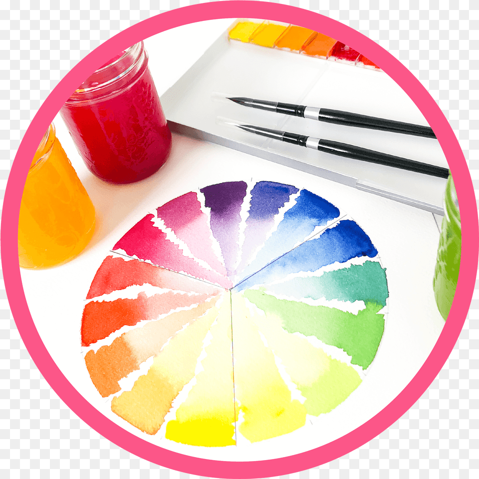 Learn How To Quickly Create Breathtaking Watercolor Circle, Paint Container, Palette, Brush, Device Free Png Download