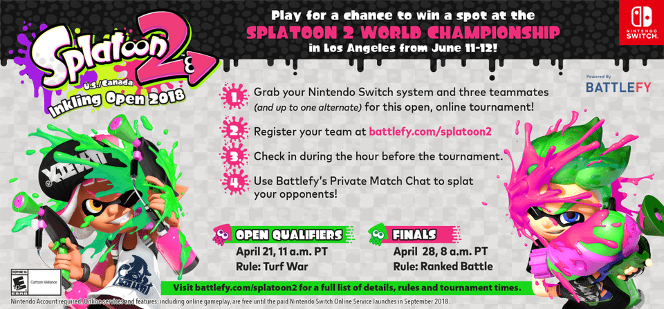 Learn How To Register Your Team Along With One Alternate Splatoon 2 Us Canada Inkling Open, Advertisement, Poster, Baby, Person Png Image