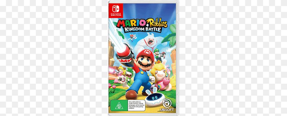 Learn More At The Official Mario Rabbids Ubisoft Mario Rabbids Kingdom Battle Nintendo Switch, Game, Super Mario, Baby, Person Free Png Download