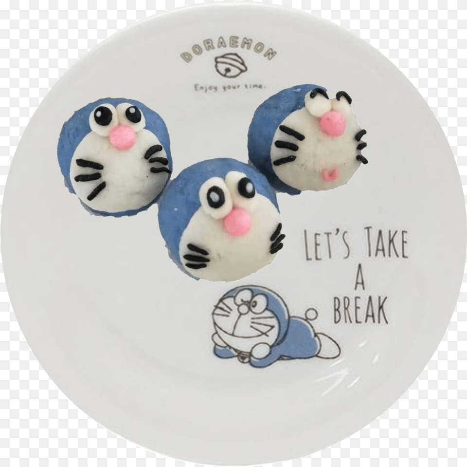 Learn To Make Delicious Doraemon Mooncakes From Scratch Plate, Art, Porcelain, Meal, Pottery Png Image