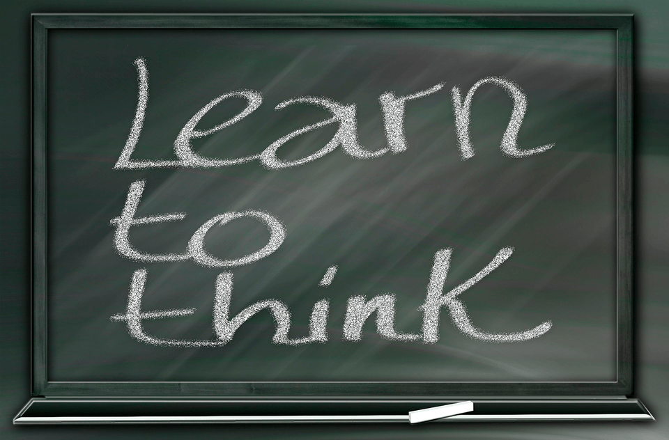 Learn To Think Lettering On Board Clipart, Blackboard Png