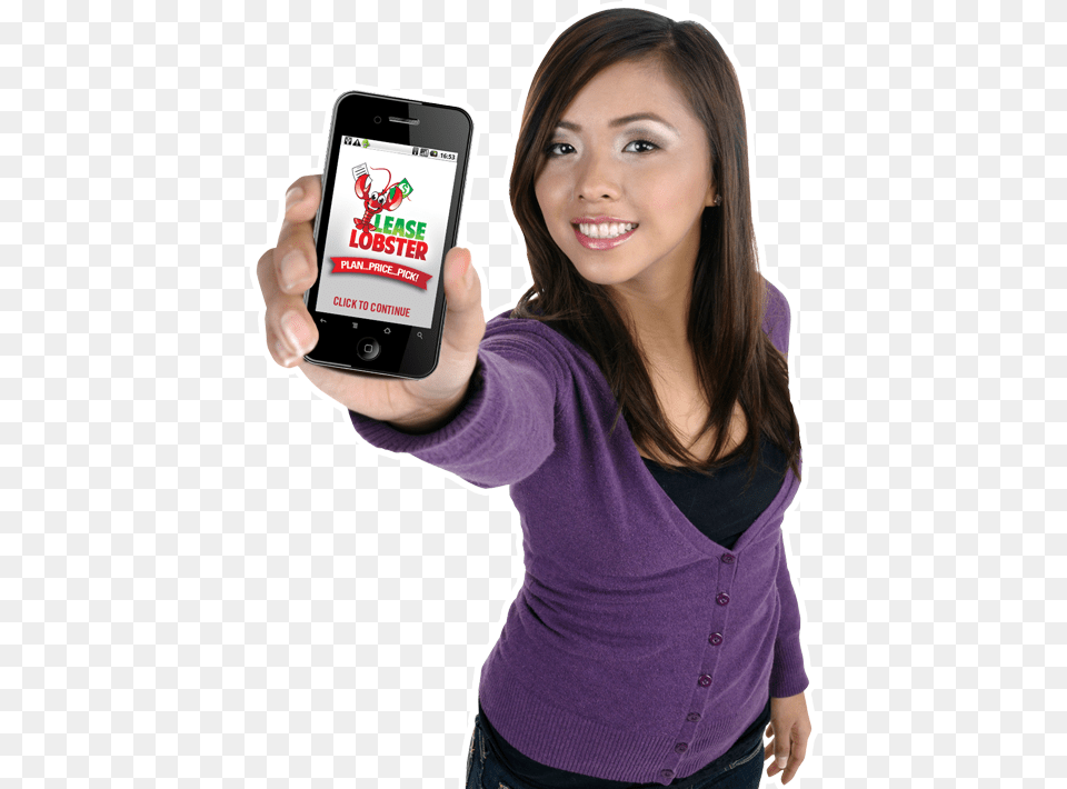 Leaselobster Planpricepick Woman Holding Cell Phone, Electronics, Mobile Phone, Adult, Person Free Png Download