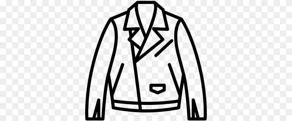 Leather Biker Jacket Vector Leather Jacket Icon Vector, Gray Free Png