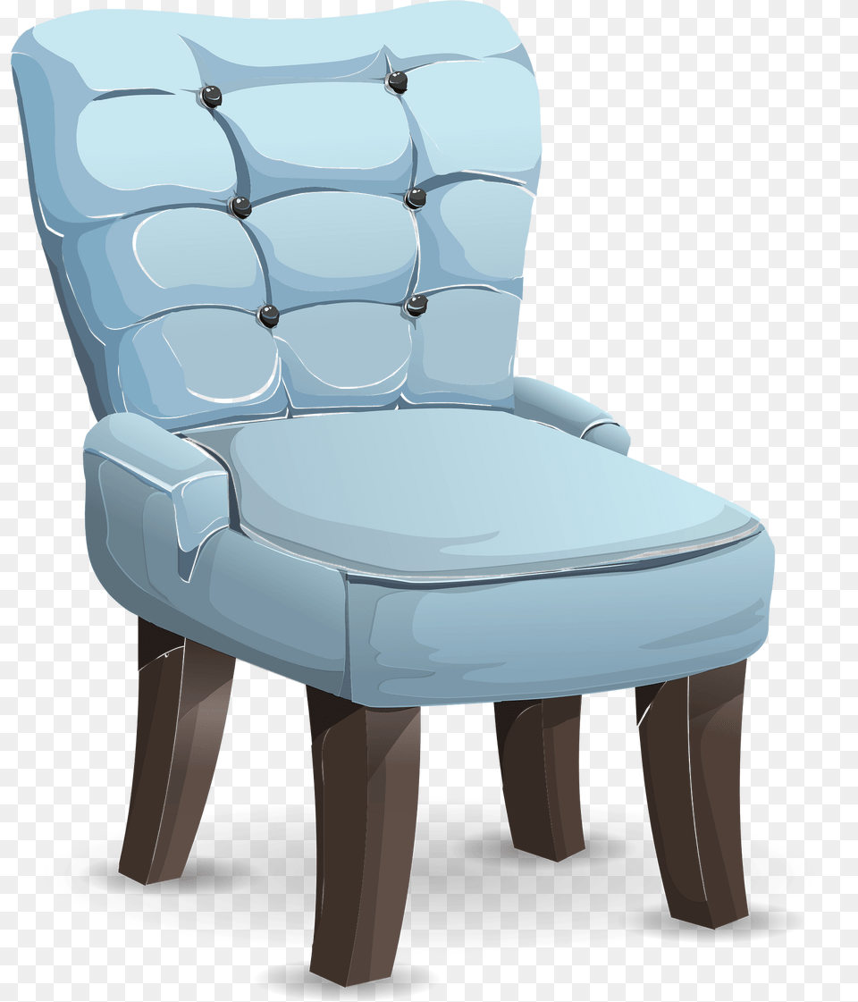 Leather Blue Quilted Chair Clipart, Furniture, Armchair Png