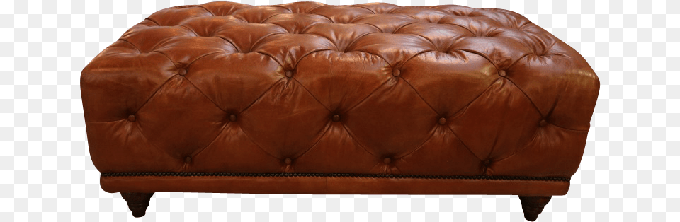 Leather Chesterfield Ottoman, Couch, Furniture Free Transparent Png