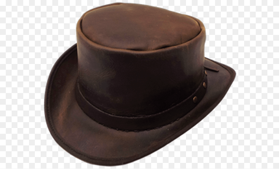 Leather Coachman Top Hat By One Fresh Solid, Clothing, Sun Hat, Cowboy Hat Free Png