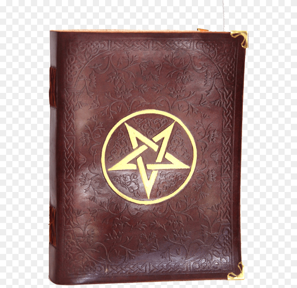 Leather Cover Handmade Paper Writing Book With Gold Wallet, Publication, Diary Free Png