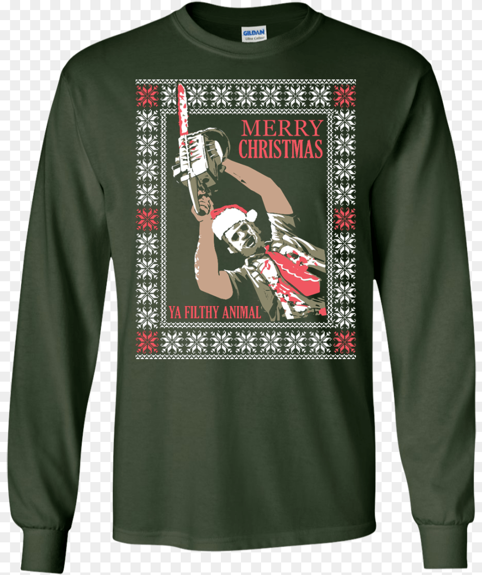 Leather Face Ugly Sweater Christmas Story Sweater, T-shirt, Clothing, Sleeve, Long Sleeve Free Transparent Png