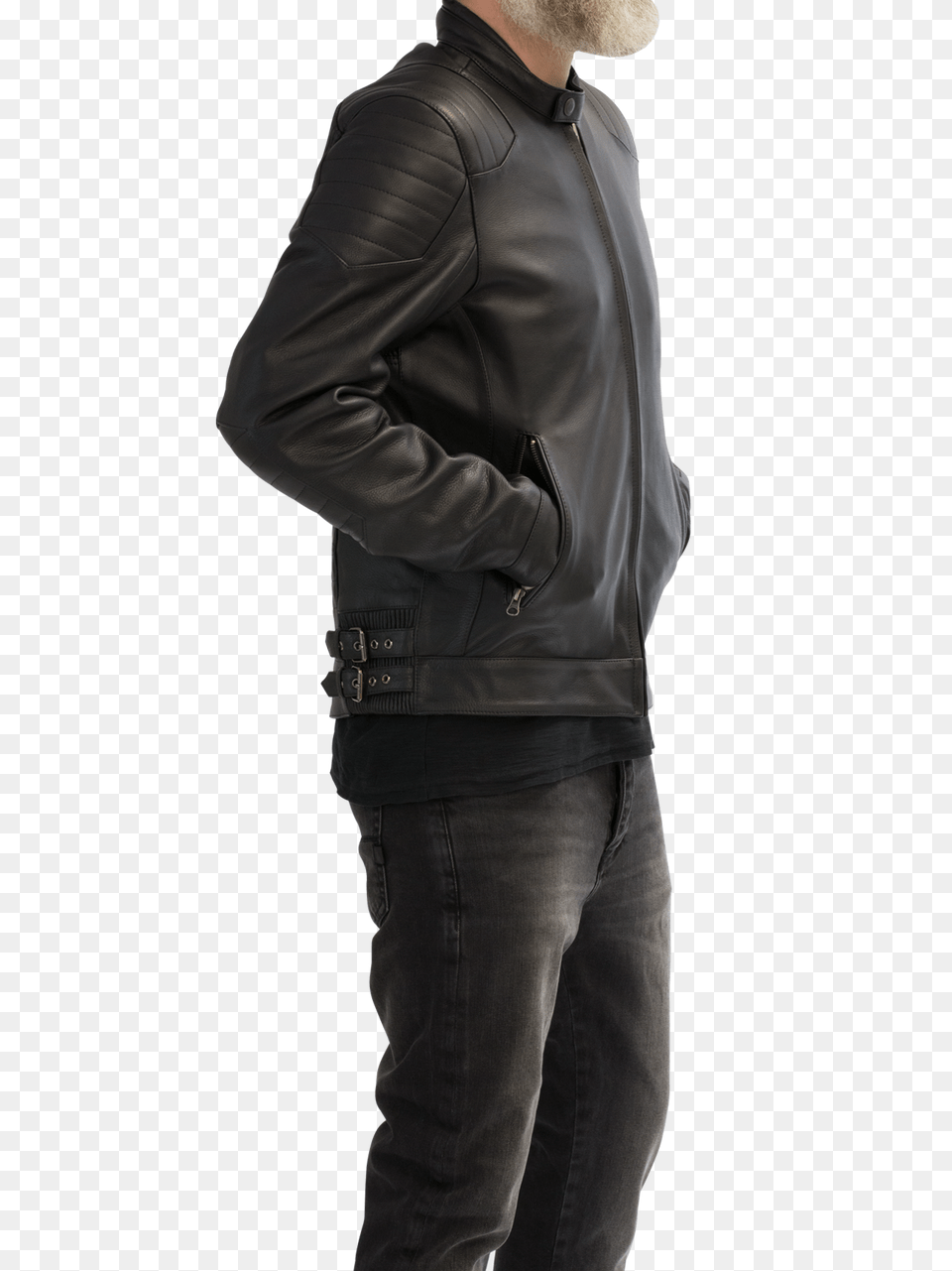 Leather Jacket, Clothing, Coat, Adult, Person Png