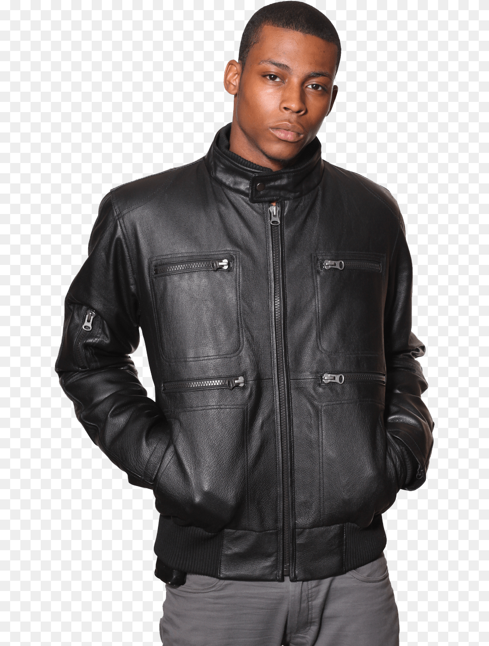 Leather Jacket, Clothing, Coat, Man, Male Png