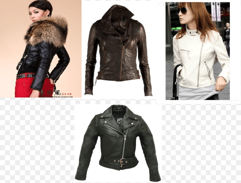 Leather Jacket All Saints Caledonian Leather Jacket, Clothing, Coat, Person, Woman Free Png Download