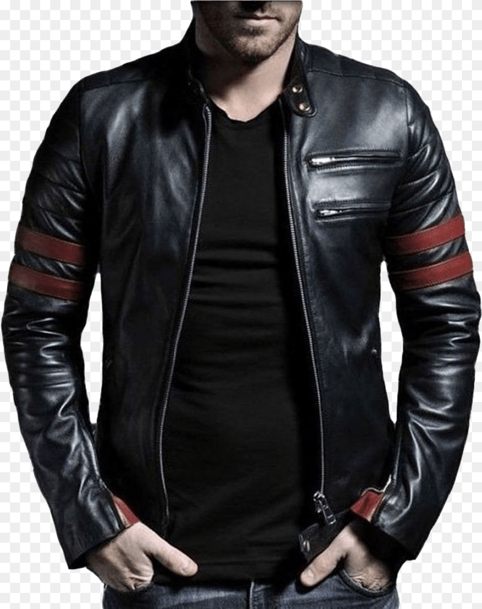 Leather Jacket For Men Download Leather Jacket, Clothing, Coat, Leather Jacket Png Image