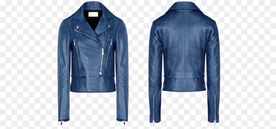 Leather Jacket Ladies Download Image Blue Leather Jacket Womens Biker, Clothing, Coat, Leather Jacket, Blazer Free Transparent Png