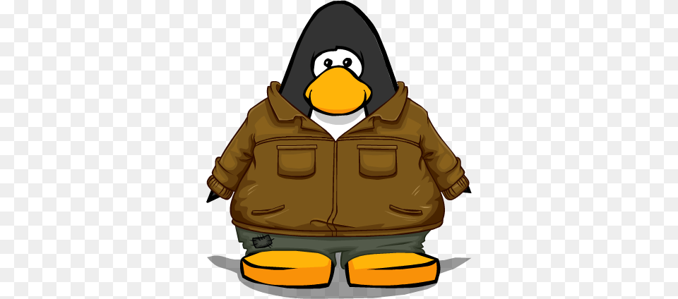 Leather Outdoors Jacket On A Playercard Club Penguin, Clothing, Coat, Hood, Knitwear Free Transparent Png