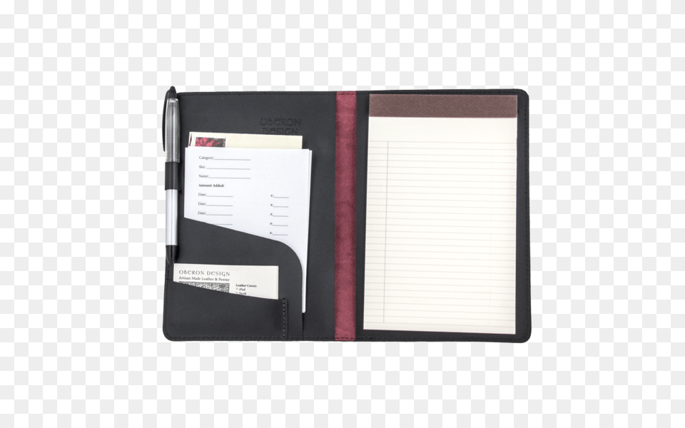 Leather Portfolio With Notepad Pockets Pen Holder X, File Binder, File Folder Png