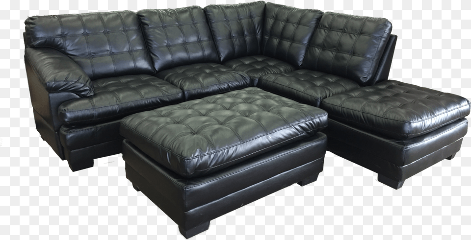 Leather Sectional With Right Or Left Facing Chaise, Couch, Furniture, Ottoman Free Transparent Png