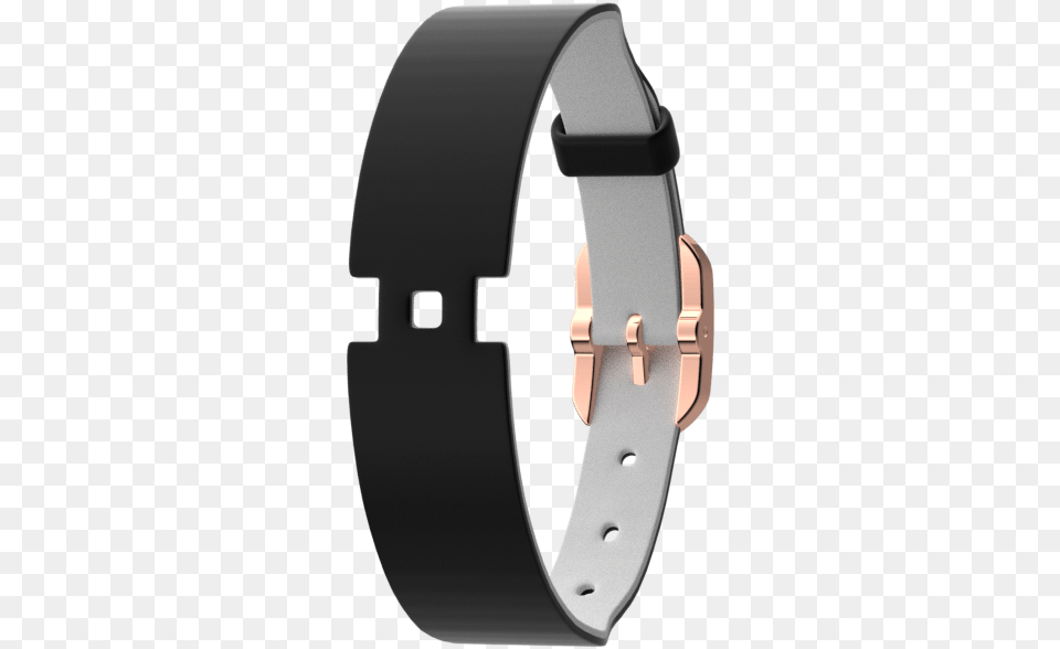 Leather Strap Single Wrap Black White Rose Gold Finish Buckle Watch Strap, Wristwatch, Arm, Body Part, Person Png
