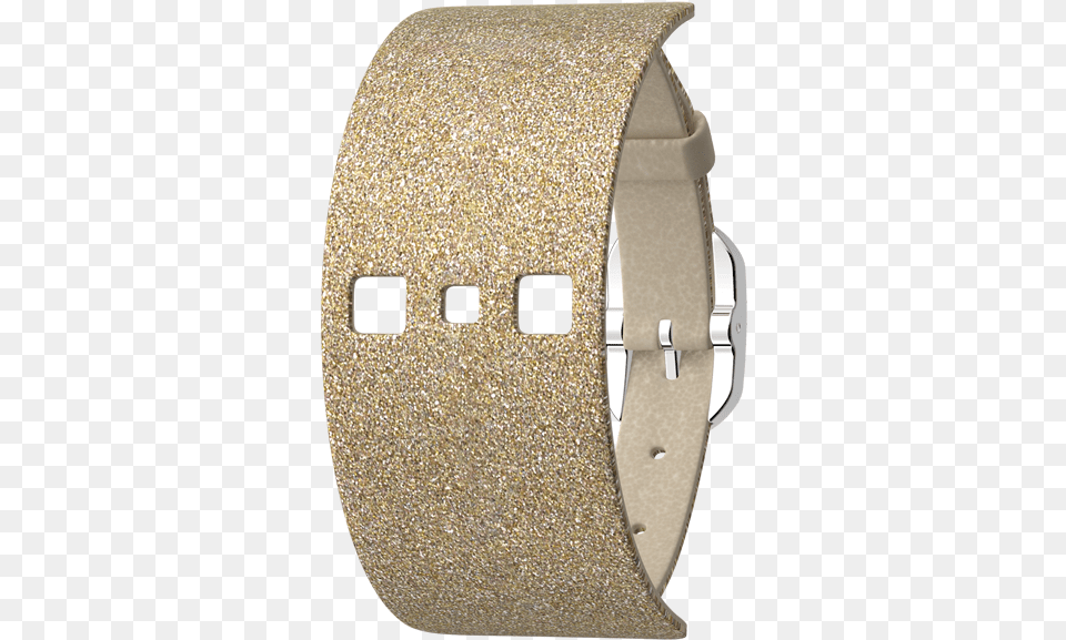 Leather Strap Single Wrap Cream Gold Glitter Silver Finish Buckle Solid, Cuff, Accessories Free Png