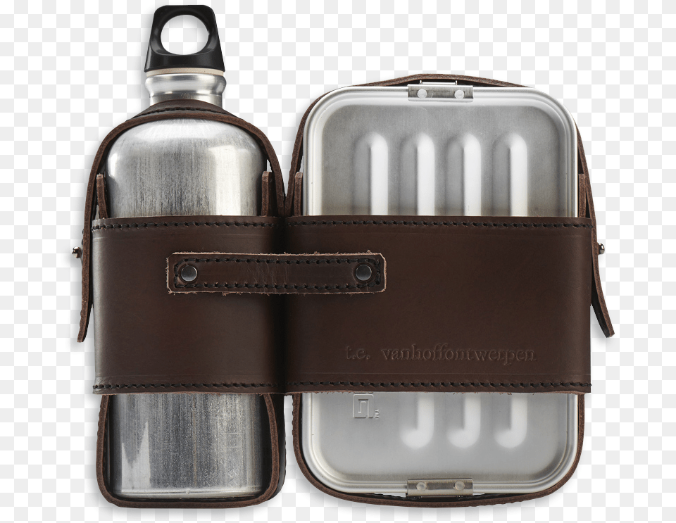 Leather Strapped Canteen And Lunch Box Set 0 Leather Strapped Canteen And Lunch Box Set, Bottle, First Aid, Water Bottle Free Png Download