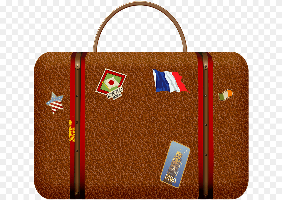 Leather Suitcase Luggage Baggage Antique Leather Tote Bag, Accessories, Handbag, Briefcase Png Image