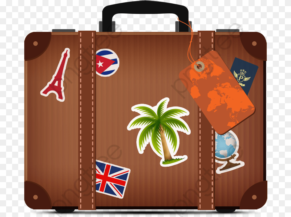 Leather Suitcase Mala, Bag, Baggage, Flag Free Png