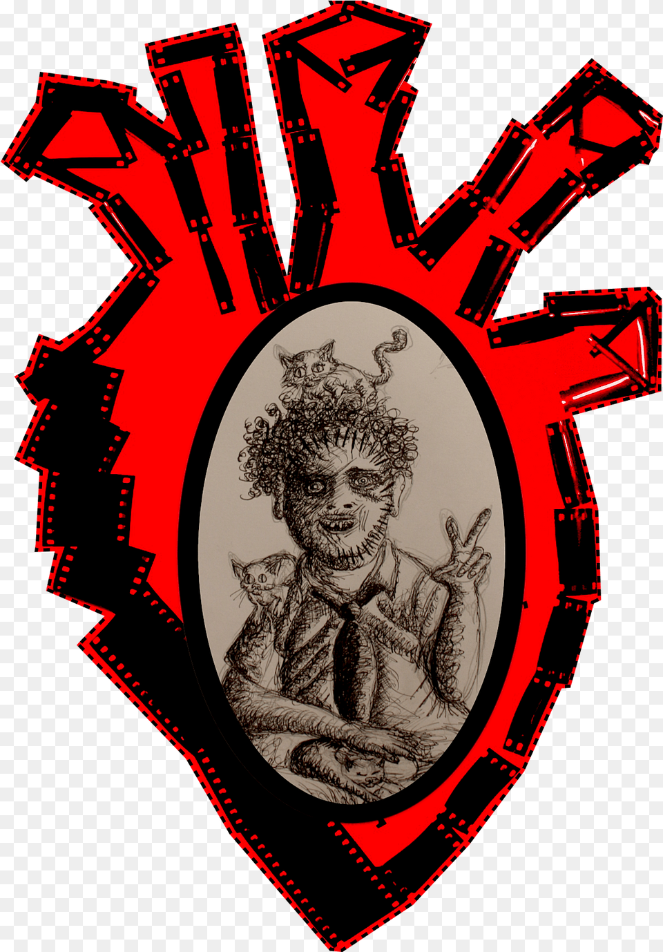 Leatherface Heart Emblem, Adult, Person, Man, Male Png Image