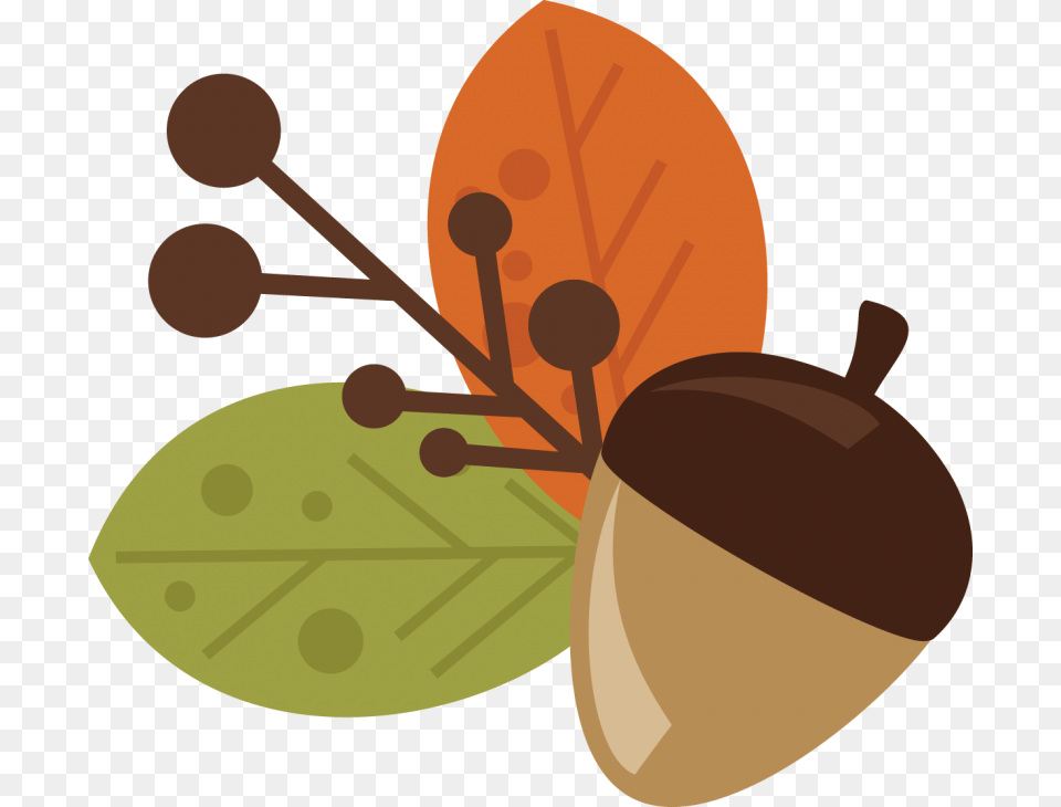 Leaves And Acorns Clipart, Food, Nut, Plant, Produce Png Image