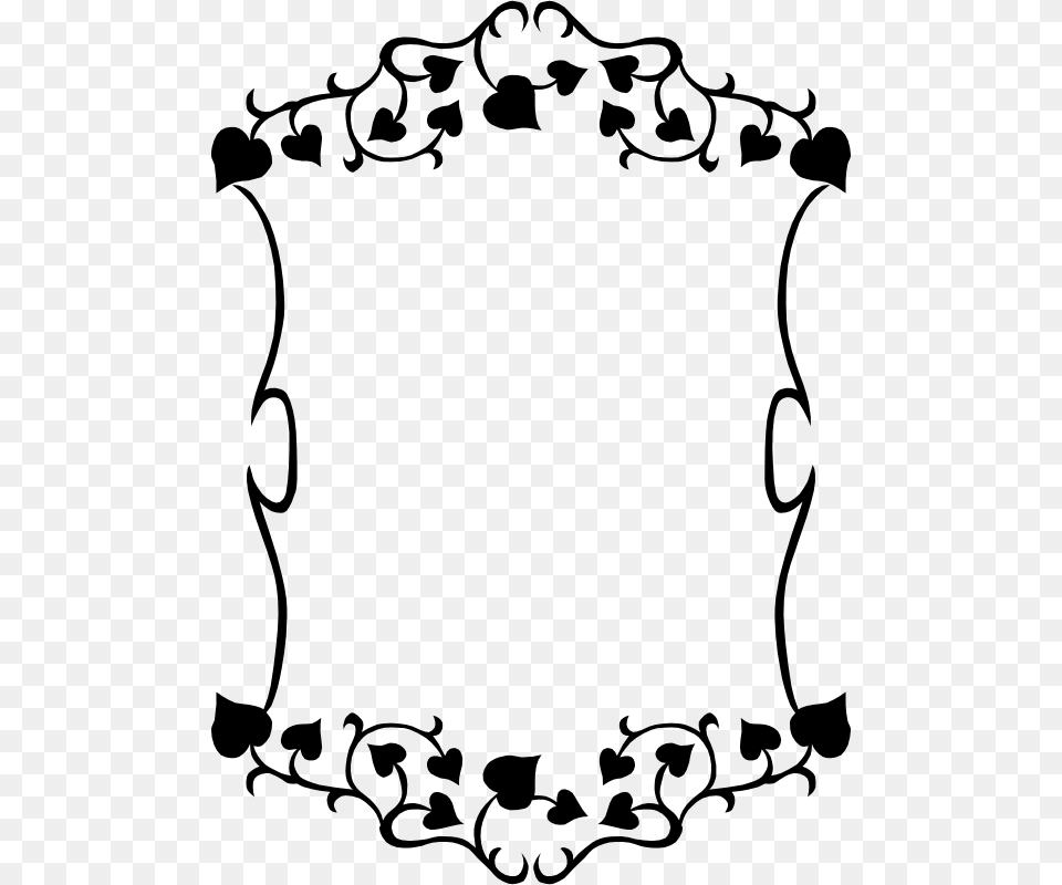 Leaves Clip Art Black And White Border, Stencil, Floral Design, Graphics, Pattern Free Png Download