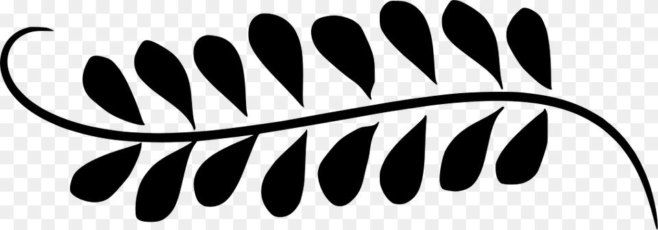 Leaves Decorations Black And White Clipart, Gray Png