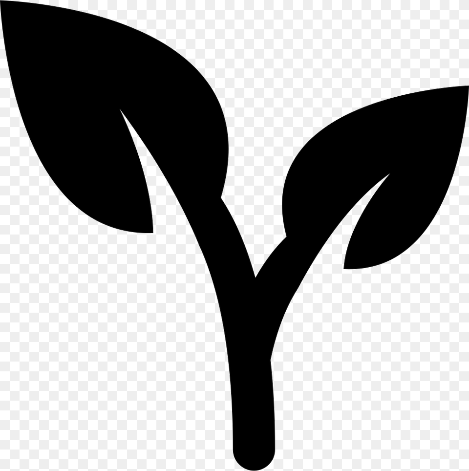 Leaves Of A Plant Plant Icon Black And White, Stencil, Silhouette, Animal, Fish Free Png