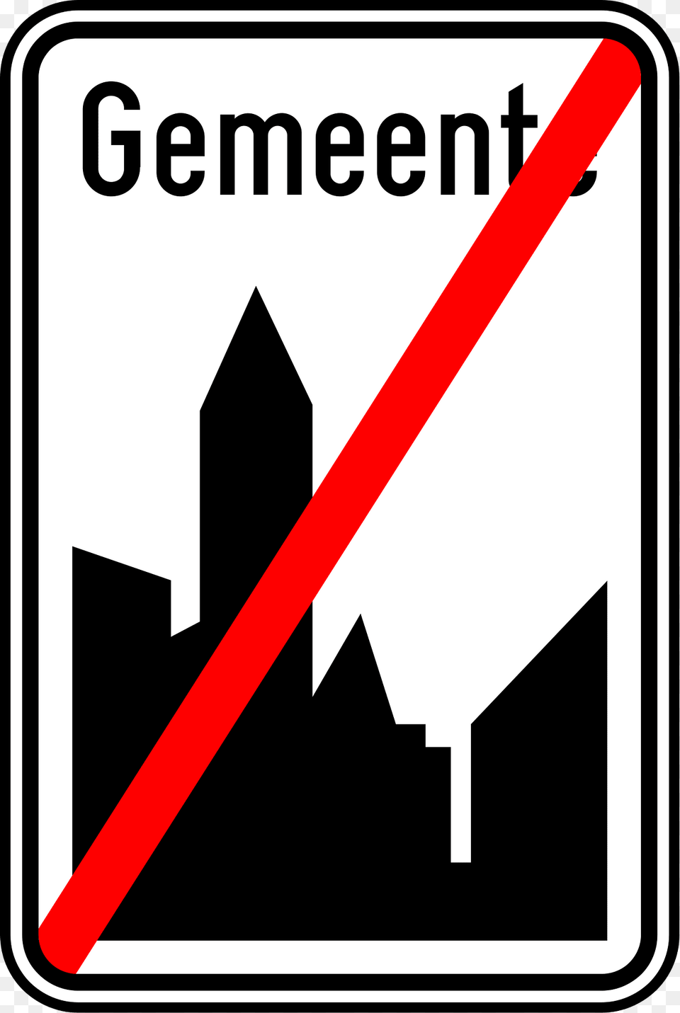 Leaving Built Up Area Sign In Belgium Clipart, Symbol, Road Sign, Smoke Pipe Free Png