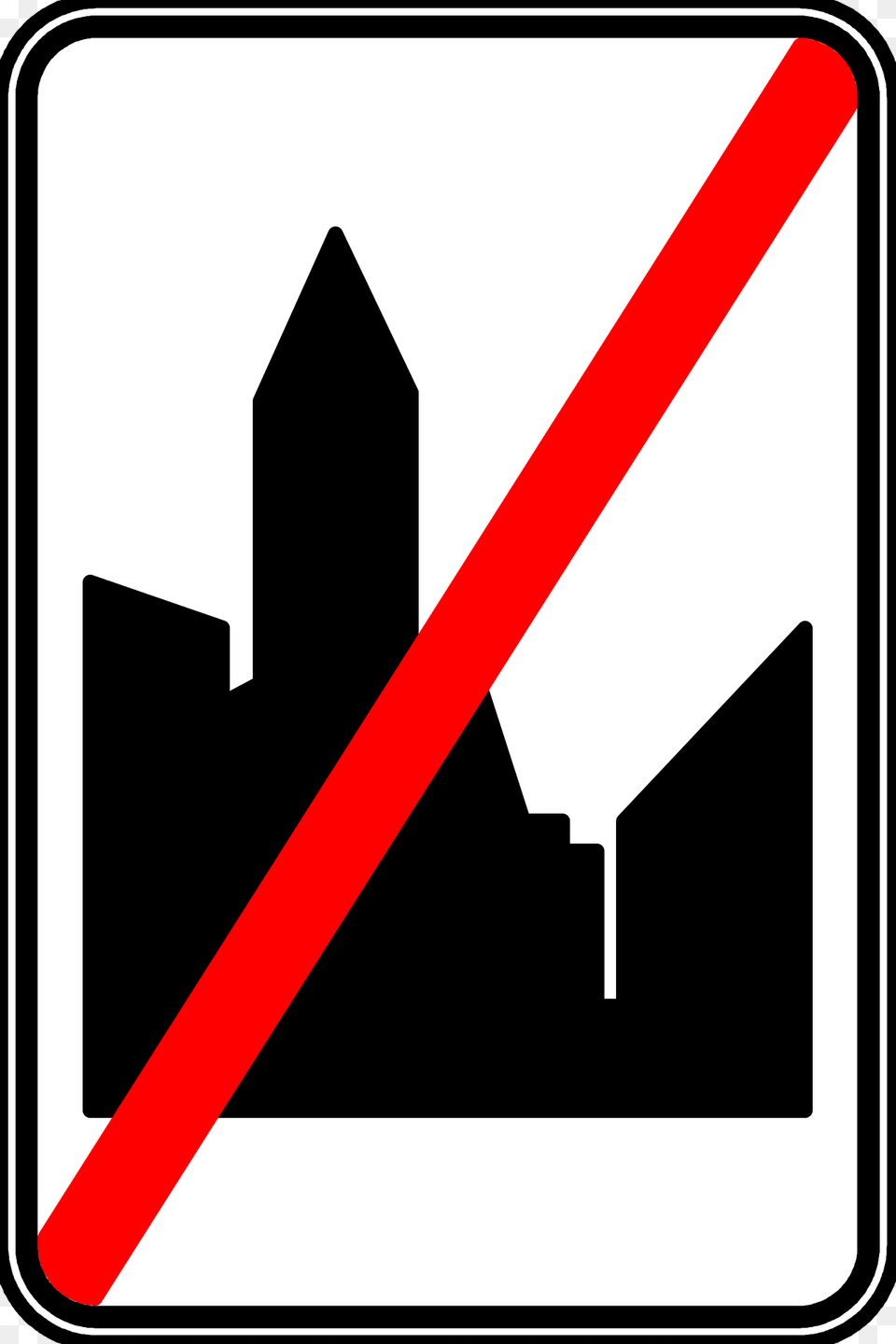 Leaving Built Up Area Sign In Belgium Clipart, Symbol, Road Sign, Smoke Pipe Png