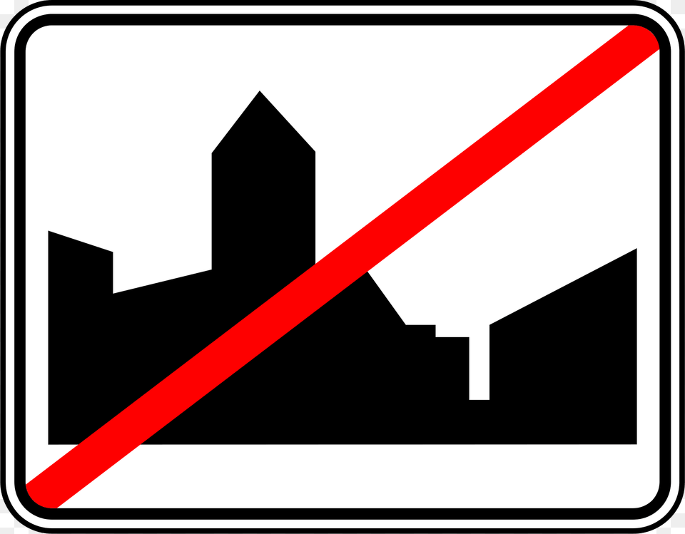 Leaving Built Up Area Sign In Belgium Clipart, Symbol, Road Sign, Device, Grass Free Png Download