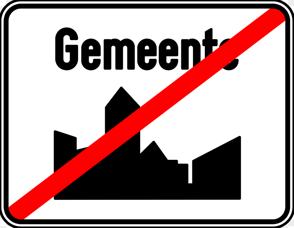 Leaving Built Up Area Sign In Belgium Clipart, Symbol, Road Sign Png