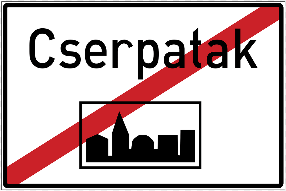 Leaving Built Up Area Sign In Hungary Clipart, Symbol, Dynamite, Weapon, Road Sign Png