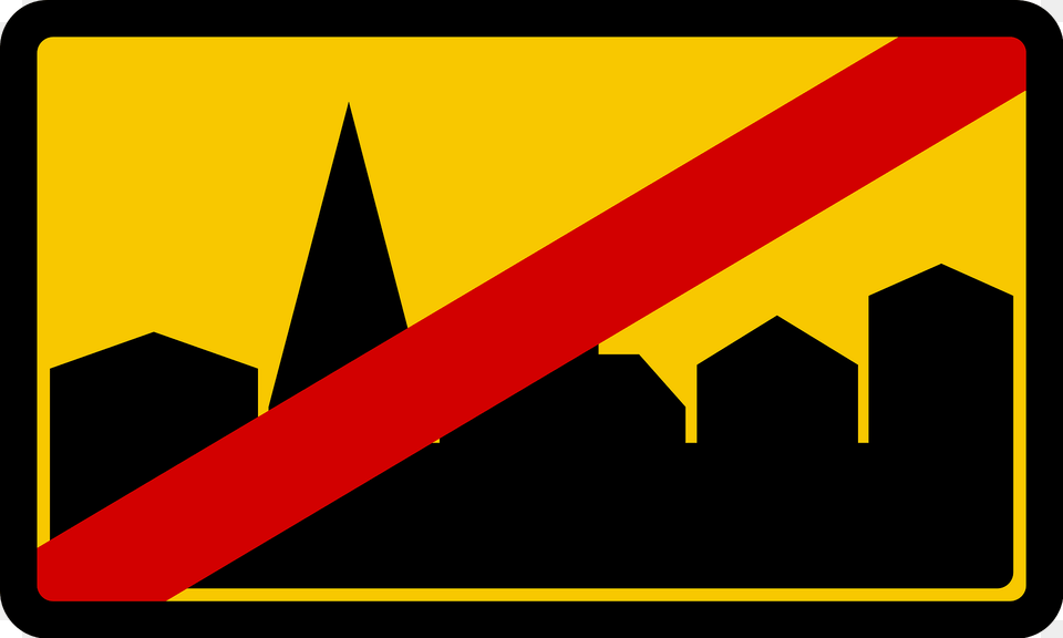 Leaving Built Up Area Sign In Iceland Clipart, Symbol, Logo Png Image