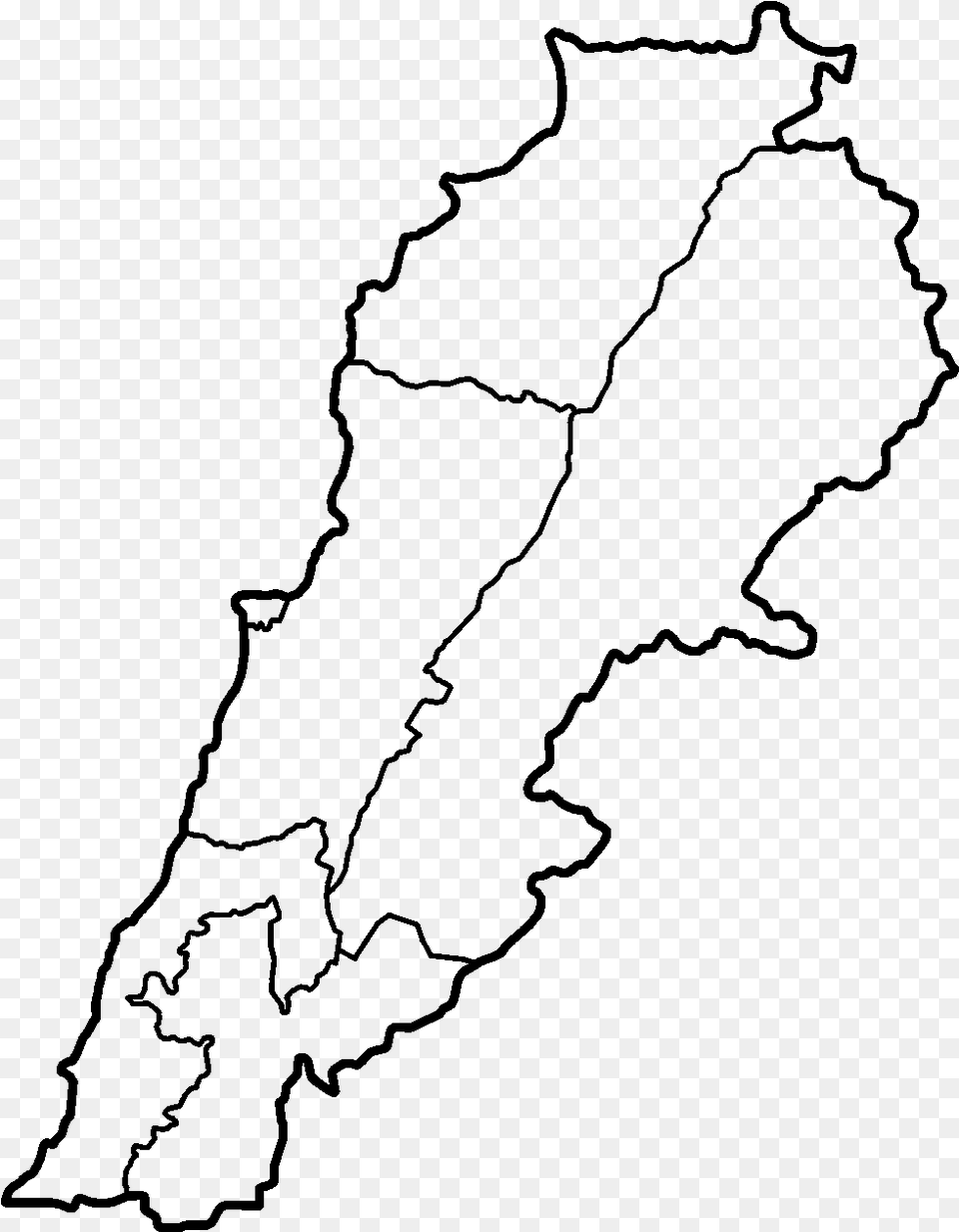 Lebanon Governorates Blank Blank Map Of Lebanon, Gray Png Image
