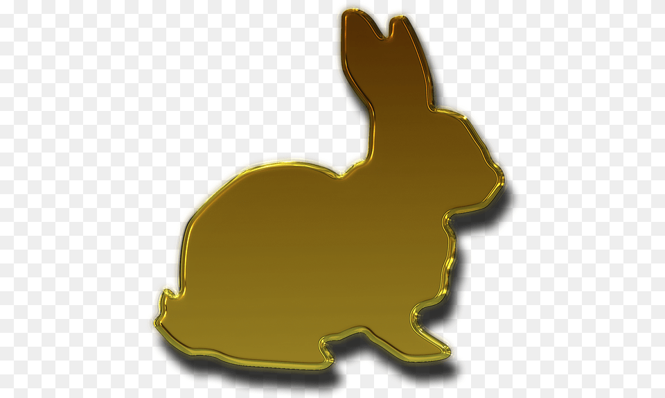 Lebre Coelhinho Da Pscoa Ouro Isolado Animal Gold Easter Bunny, Mammal, Rabbit, Smoke Pipe Free Png Download