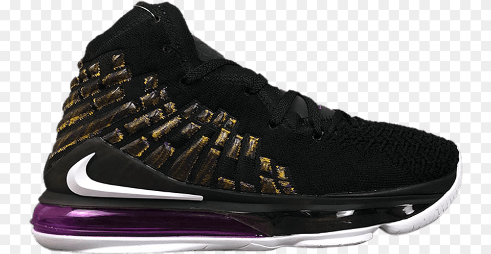 Lebron 17 Bg U0027lakersu0027 Nike Bq5594 004 Goat Basketball Shoe, Clothing, Footwear, Running Shoe, Sneaker Png Image