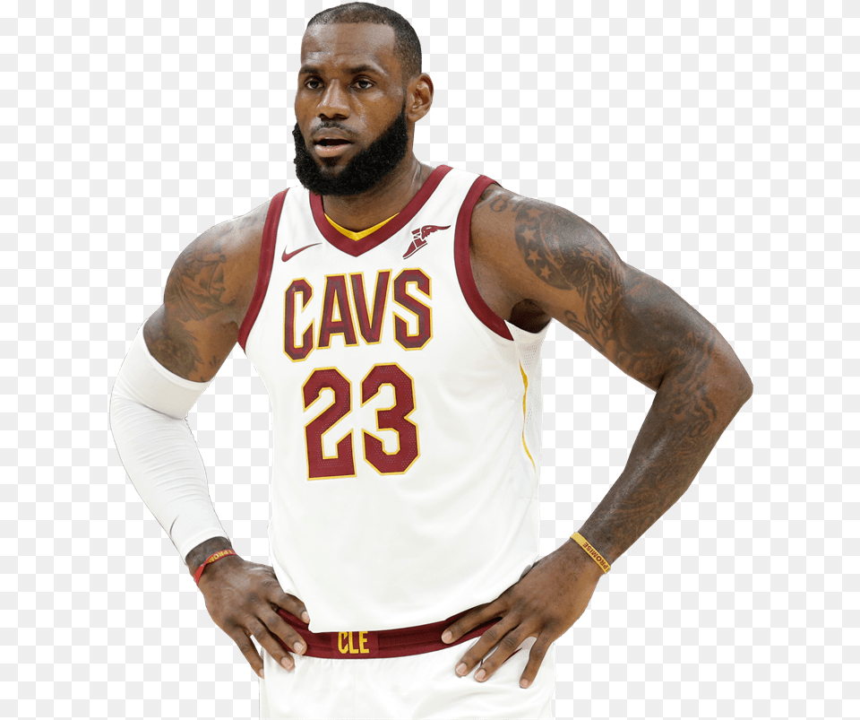Lebron James 23 Cleveland Cavaliers 2017 2018 White, Clothing, Shirt, Male, Adult Free Png