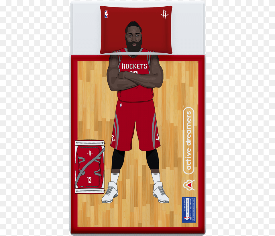 Lebron James Bed Sheets, Clothing, Person, Shirt, Shorts Free Png Download